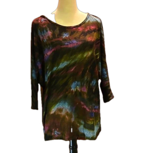 Ultra Teeze Women size 2X Top Dolman sleeves Multicolored - Picture 1 of 9